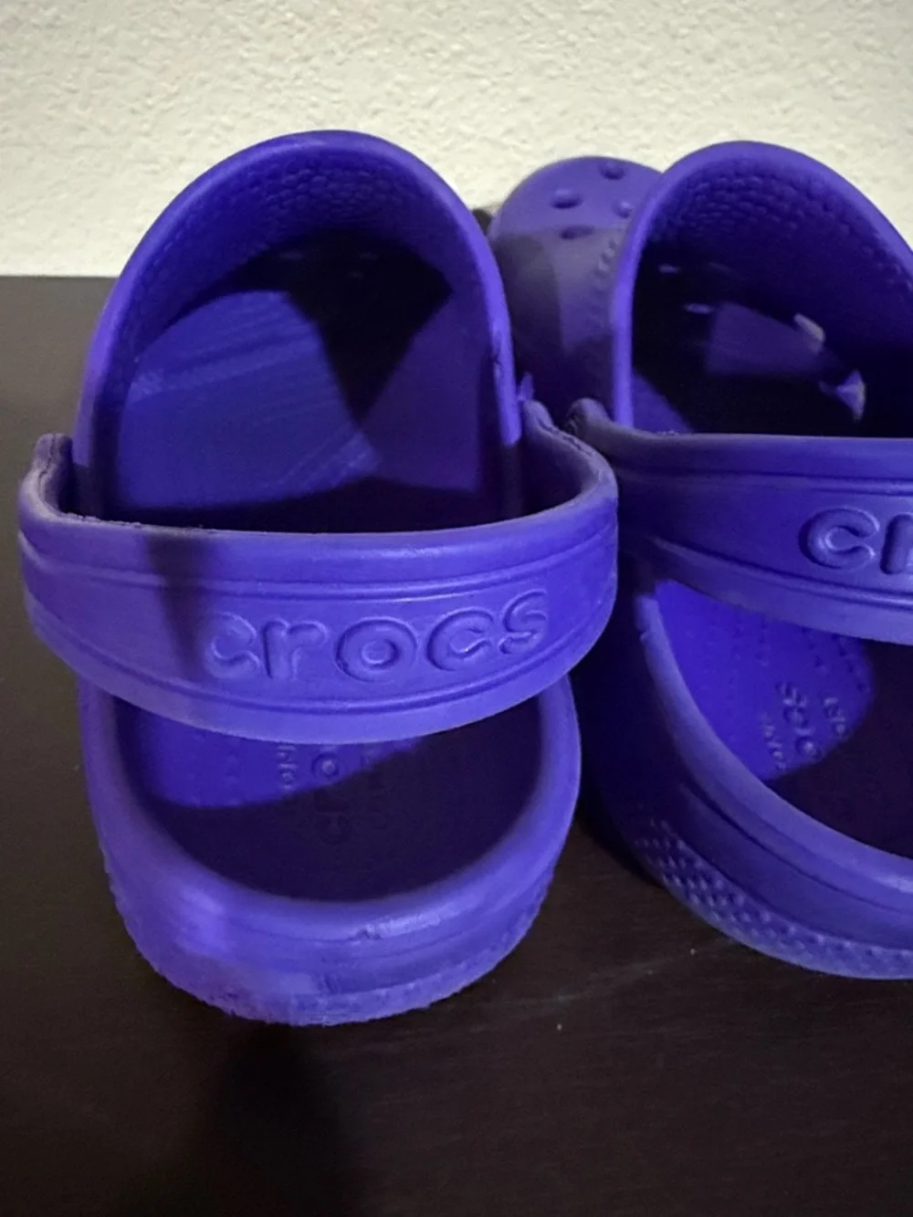 CROCS Kids Size 12 Purple Clog Sandals with Back Strap - Picture 2 of 6